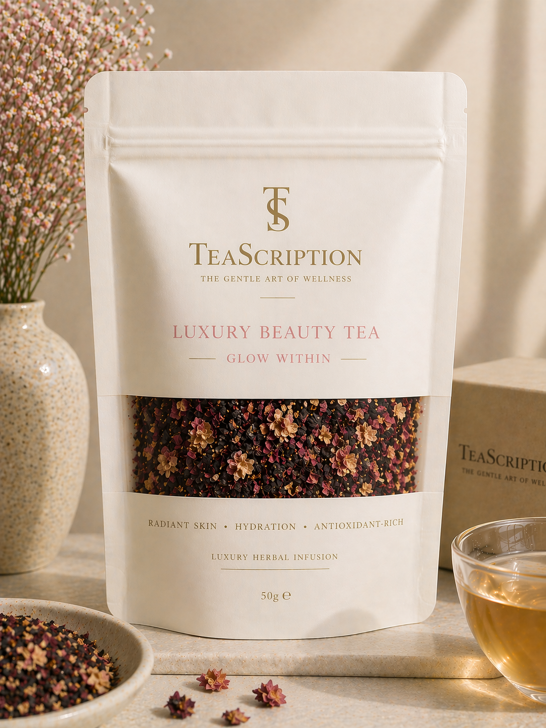 Luxury Beauty Tea - 'Glow Within'  Pre Order - Limited First Release 1-2 Week Shipping