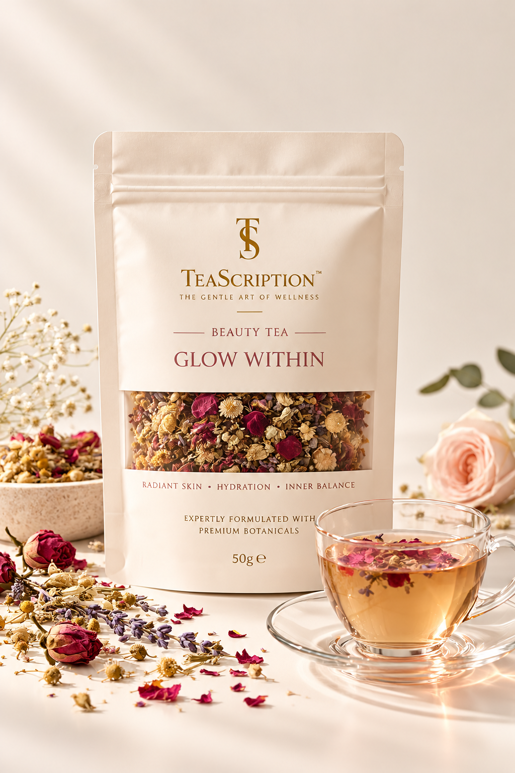 Luxury Beauty Tea - 'Glow Within'  Pre Order - Limited First Release 1-2 Week Shipping